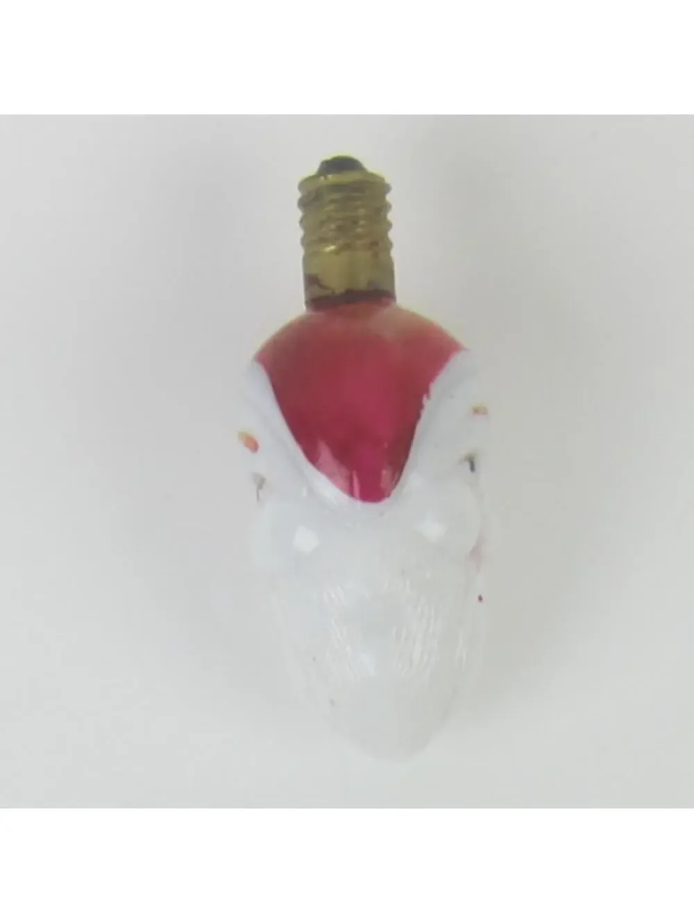 Vintage Santa Claus Christmas Milk Glass Light Bulb Double Side Face Japan WORKS